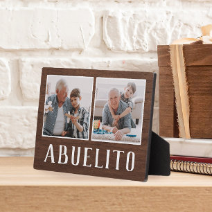 Rustikales Zwei-Foto Abuelito Opa Fotoplatte