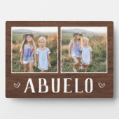 Rustikales Zwei-Foto Abuelo Opa Fotoplatte (Vorderseite)