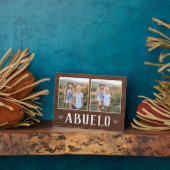 Rustikales Zwei-Foto Abuelo Opa Fotoplatte (Seite)