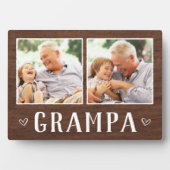 Rustikales Zwei-Foto-Grandpa Fotoplatte (Vorderseite)