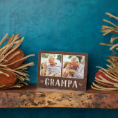 Rustikales Zwei-Foto-Grandpa Fotoplatte (Seite)