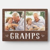 Rustikales Zwei-Foto-Grandpa Fotoplatte (Vorderseite)