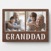 Rustikales Zwei-Foto Großvater Fotoplatte (Vorderseite)