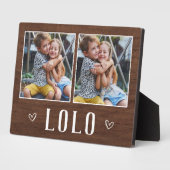 Rustikales Zwei-Foto Lolo Grandpa Fotoplatte (Seite)