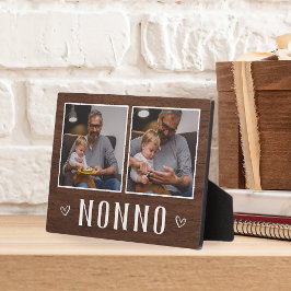Rustikales Zwei-Foto-Nonno-Opa Fotoplatte