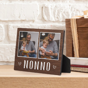 Rustikales Zwei-Foto-Nonno-Opa Fotoplatte