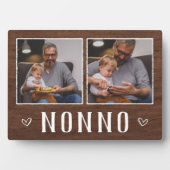 Rustikales Zwei-Foto-Nonno-Opa Fotoplatte (Vorderseite)