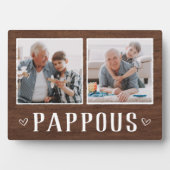 Rustikales Zwei-Foto-Pappel Opa Fotoplatte (Vorderseite)