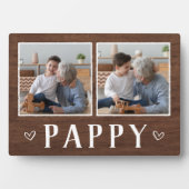 Rustikales Zwei-Foto-Pappi Opa Fotoplatte (Vorderseite)