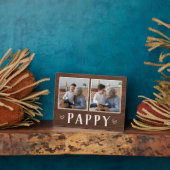 Rustikales Zwei-Foto-Pappi Opa Fotoplatte (Seite)