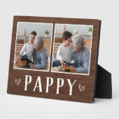 Rustikales Zwei-Foto-Pappi Opa Fotoplatte (Seite)