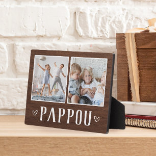 Rustikales Zwei-Foto Pappou Opa Fotoplatte
