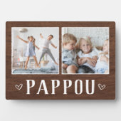 Rustikales Zwei-Foto Pappou Opa Fotoplatte (Vorderseite)
