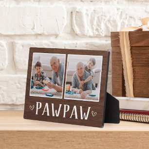 Rustikales Zwei-Foto Pawpaw Opa Fotoplatte
