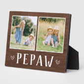 Rustikales Zwei-Foto-Pepas Opa Fotoplatte (Seite)