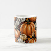 Rustikalisches Herbst Kürbis Laub Muster Kaffeetasse (Mittel)