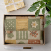 Rustikalisches Herbst-Patchwork-Kürbis-Decoupage Seidenpapier (Geschenk)