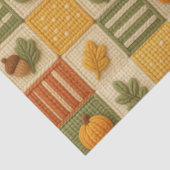 Rustikalisches Herbst-Patchwork-Kürbis-Decoupage Seidenpapier (Detail)