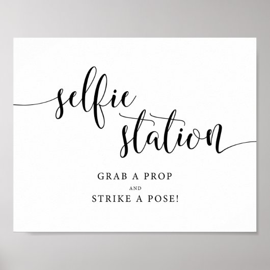Rustikalisches Hochzeits-Selfie-Station-Schild Poster (Vorne)