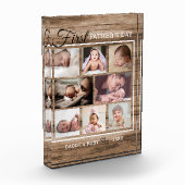 Rustikalisches Holz Erster Vatertag Daddy 8 Collag Fotoblock (Links)