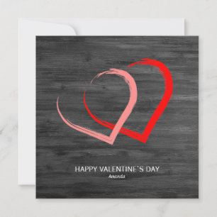 Rustikalisches Holz Rot Pink Herz Valentinstag Mod Feiertagskarte
