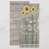 Rustikalisches Holz-Sonnenblumen-elegantes Spitzen Programm (Vorne/Hinten)