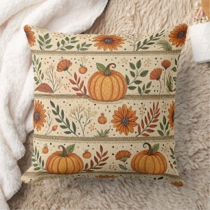 Rustikalisches Kürbis- und Chrysanthemen-Herbstmus Kissen