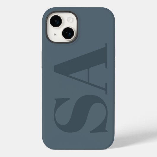 Rustikalisches Staubblau Aquarell Minimal Moderne Case-Mate iPhone Hülle (Rückseite)