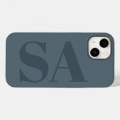 Rustikalisches Staubblau Aquarell Minimal Moderne Case-Mate iPhone Hülle (Rückseite (Horizontal))