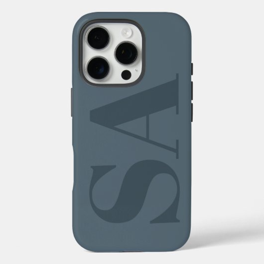 Rustikalisches Staubblau Aquarell Minimalistisches Case-Mate iPhone Hülle (Rückseite)