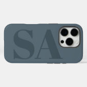 Rustikalisches Staubblau Aquarell Minimalistisches Case-Mate iPhone Hülle (Rückseite (Horizontal))