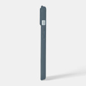 Rustikalisches Staubblau Wasserfarbe Minimal Moder iPhone 15 Hülle (Linke Seite)