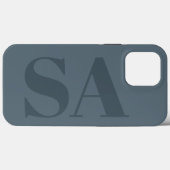 Rustikalisches Staubblau Wasserfarbe Minimalistisc Case-Mate iPhone Hülle (Rückseite (Horizontal))