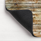 Rustikalisches verwittertes braunes Holzplanken-Na Mousepad (Ecke)