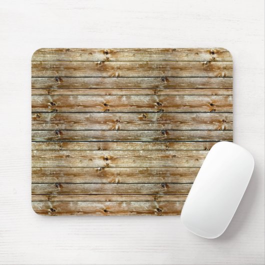 Rustikalisches verwittertes braunes Holzplanken-Na Mousepad (Mit Mouse)