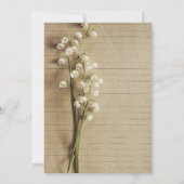 Rustikalisches Vintage-Linienpapier Maiglöckchen H Einladung (Rückseite)