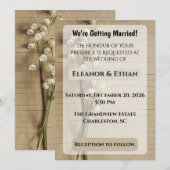 Rustikalisches Vintage-Linienpapier Maiglöckchen H Einladung (Vorne/Hinten)