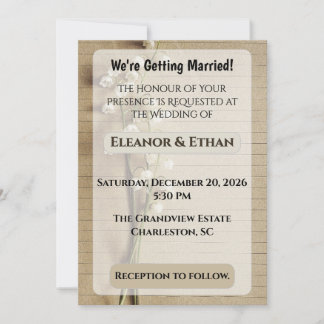 Rustikalisches Vintage Notizpapier mit Lilien der Einladung