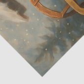 Rustikalisches Winter-Schlitten-Cabin-Decoupage-Ti Seidenpapier (Ausschnitt)