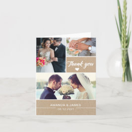 Rustikalkraft| Hochzeitliches Foto Dankeskarte