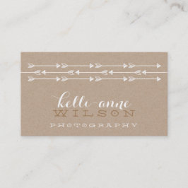 RUSTIKARROW PATTERN niedlicher boho-weißer Kraftst Visitenkarte
