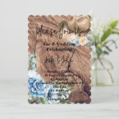 RUSTIKBOOTE KUWBOY WEDING INVITATION CARD EINLADUNG (Stehend Vorderseite)