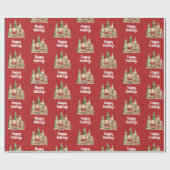 RUSTIKCHRISTMAS HOLZTIERE GESCHENKPAPIER (Flach)