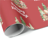 RUSTIKCHRISTMAS HOLZTIERE GESCHENKPAPIER (Rolleneckpunkt)