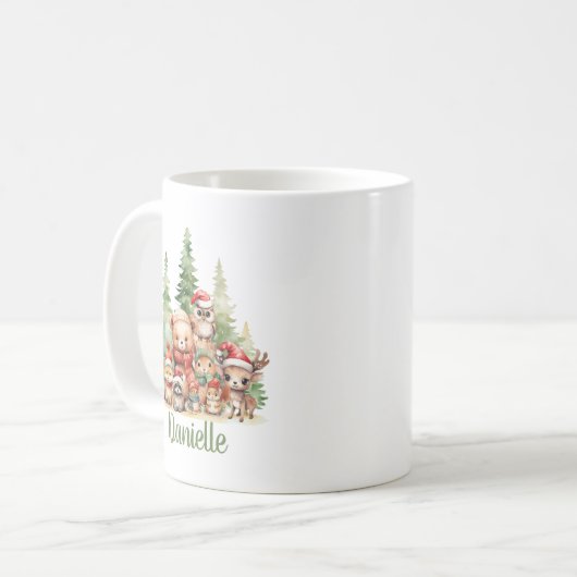 RUSTIKCHRISTMAS HOLZTIERE KAFFEETASSE (Vorderseite Links)