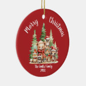 RUSTIKCHRISTMAS HOLZTIERE KERAMIK ORNAMENT (Rechts)