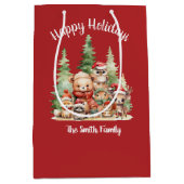 RUSTIKCHRISTMAS HOLZTIERE MITTLERE GESCHENKTÜTE (Vorderseite)