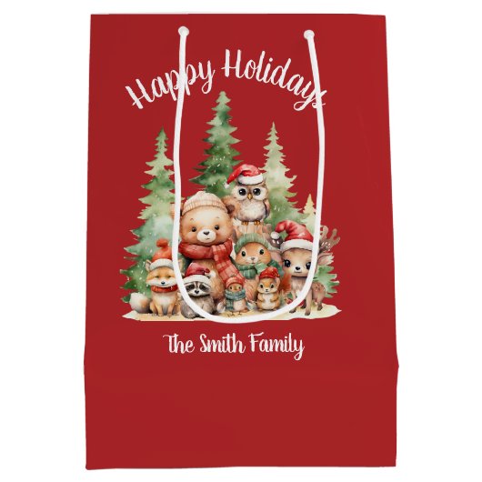 RUSTIKCHRISTMAS HOLZTIERE MITTLERE GESCHENKTÜTE (Rückseite)