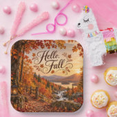 Rustike Herbstsaison-Illustration Pappteller (Party)