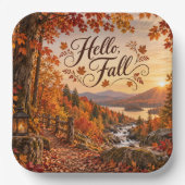 Rustike Herbstsaison-Illustration Pappteller (Vorderseite)